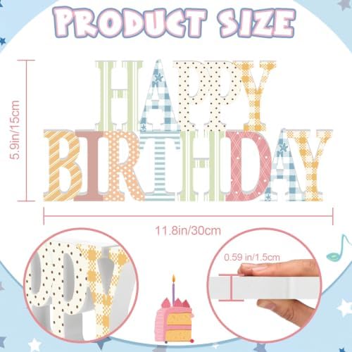 Novabright Happy Birthday Sign, Grid Polka Dots, No Glitter - Image 2