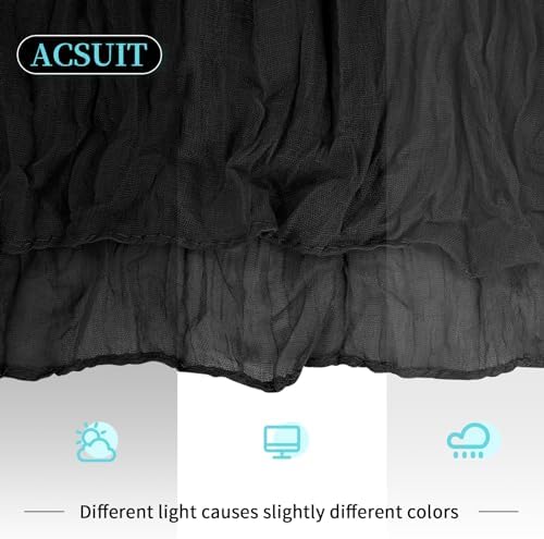 16 Pack Black Cheesecloth Table Runner 20 x 120 inch Gauze Table Runners 10 FT Long,Semi Sheer Boho Cheese Cloth Fabric Table Runner Bulk for Wedding,Party,Baby Shower,Bridal Shower Decoration - Image 6