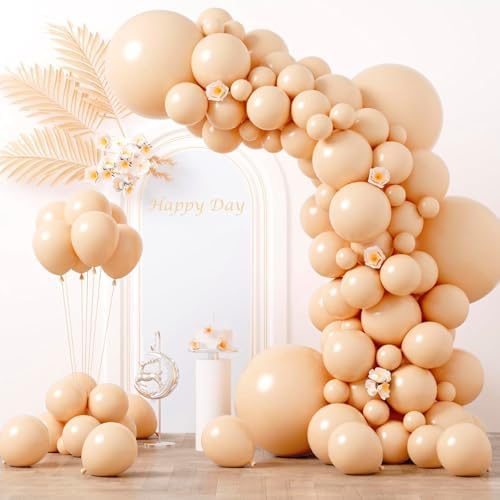 Voircoloria 130pcs Blush Pink Balloons Garland Arch Kit, 18 12 10 5 Inch by Voircoloria