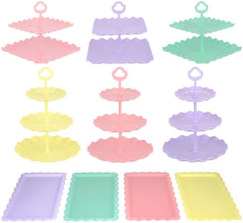 Pack of 11 NWK Cupcake Stand Set with Table Cloth (Colorful) by NWK