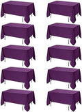 10-Pack Purple Tablecloths for Rectangle Tables, 60 x 120 Inches by DailySet