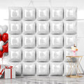 NISOCY 25PCS White Square Foil Balloons Wall Backdrop by NISOCY