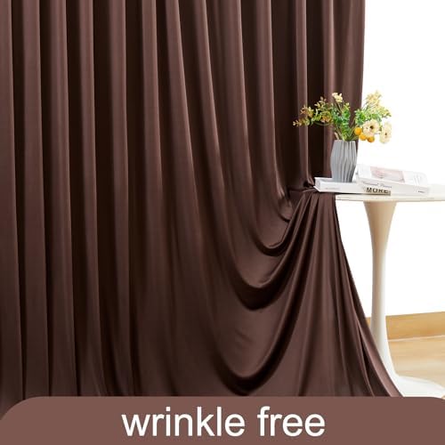 4 Panels Brown Backdrop Curtain for Parties Wedding Wrinkle Free Brown Photo Curtains Backdrop Drapes Fabric Decoration for Birthday Party Baby Shower 20ft(W) x 10ft(H) - Image 6