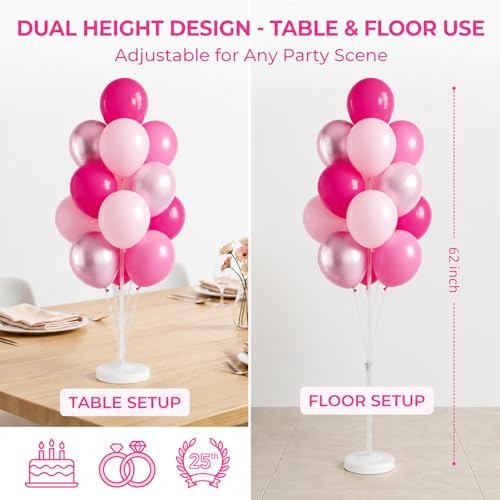 2Set Balloon Column Stand Kit for Floor with Base Pole,for Party - Image 4