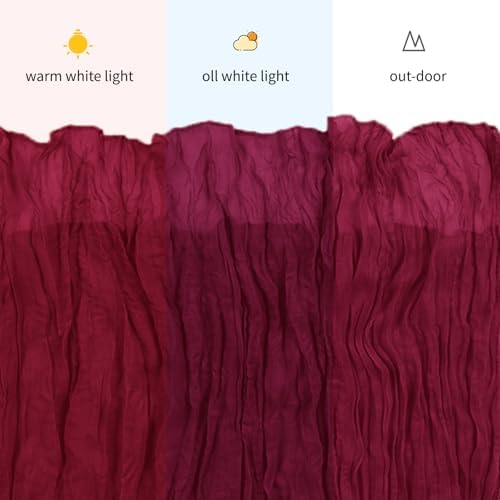 6 Pack Burgundy Cheesecloth Table Runner, 17 x 108 inch, Semi Sheer Boho Cheese Cloth Fabric Table Runner Bulk for Wedding, Birthday, Party, Holiday, Home Decor (Burgundy) - Image 7