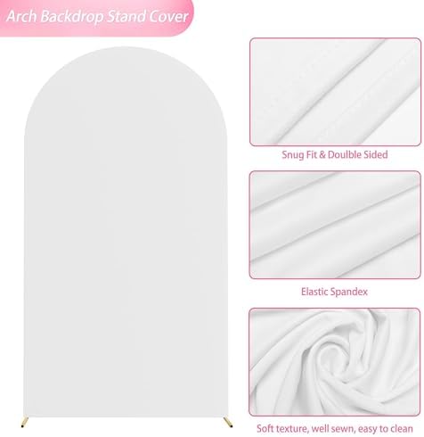 Wokceer 7.2FT Arch Backdrop Stand and Cover Set,Arch Stand with White Cover - Image 5