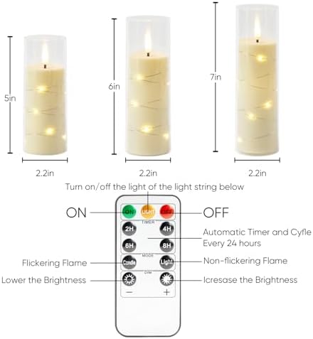 Homemory 12Pcs Flickering Flameless Candles with Remote, LED Pillar Candles - Image 7