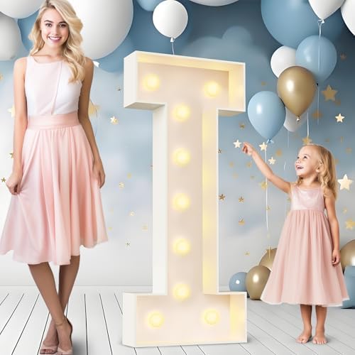 Ledido Easy-Assemble 4FT Marquee Light Up Letter, Large Lighted Letter I by Ledido