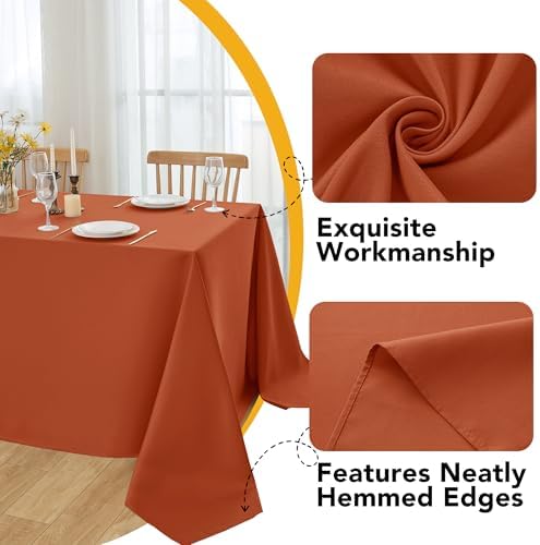 10-Pack Rust Tablecloths for Rectangle Tables, 70 x 120 Inches - Image 3