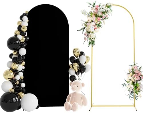 Wokceer 6FT Arch Backdrop Stand and Cover Set,Arch Stand with Black Cover by Wokceer