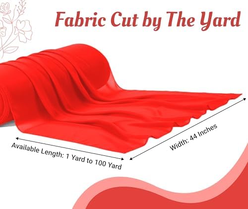 5 Yard Chiffon Fabrics, 44" Wide, Lightweight, Sheer – Orange - Image 4