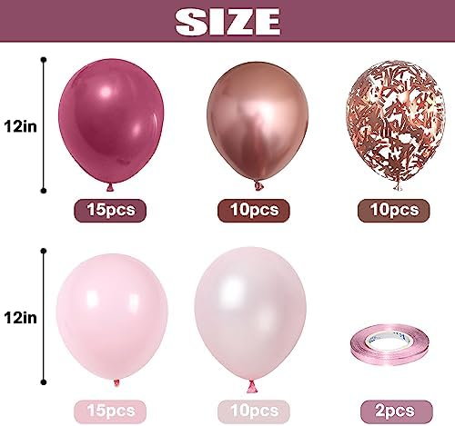 Dusty Rose Balloon 60 Packs 12 Inch Retro Pink Balloon - Image 2