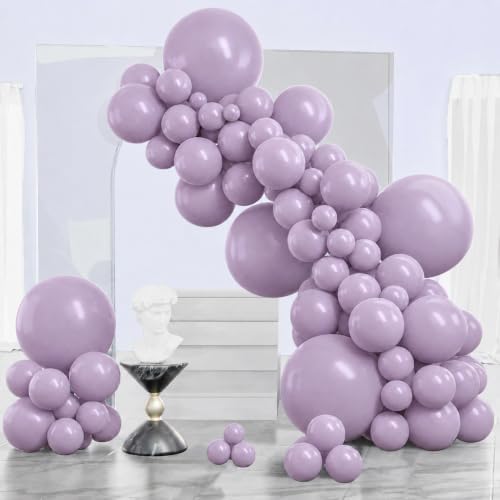 PartyWoo Dusty Purple Balloons 140pcs Lavender Boho Neutral Different Sizes by PartyWoo