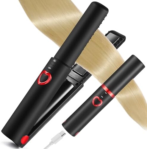ISIX Cordless Mini Hair Straightener, USB-C Rechargeable Travel Flat Iron by ISIX