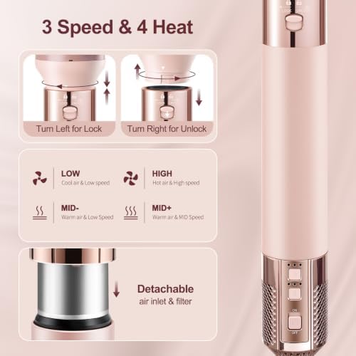 HIPPIH Blow Dryer Brush Set - 5 in 1 Hair Styler, 110,000 RPM Hot Air Brush - Image 5