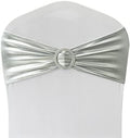 Spandex Chair Sashes Bands, Metallic Silver, 30PCS by Maiangel