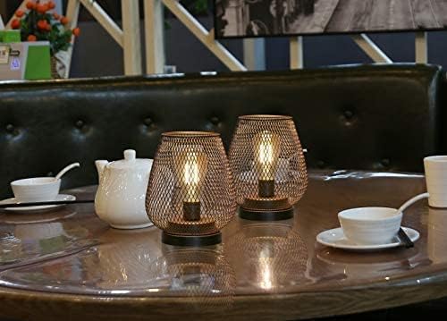 JHY DESIGN Set of 2 Metal Cage LED Lantern Battery Powered Cordless Accent Light with LED Great for Weddings Parties Patio Events for Indoors Outdoors - Image 3