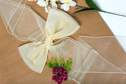MDS Pack of 250 Organza Chair Sashes for Wedding & Event Décor – Ivory - Image 5
