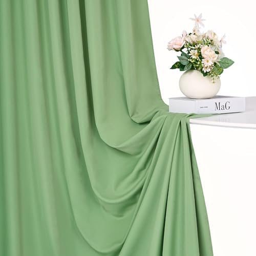 Sage Green Backdrop Curtains 20ftx10ft Wedding Polyester Photo Drapes - Image 4
