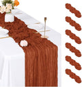 6 Pack Terracotta Cheesecloth Table Runner, 17 x 108 inch, Semi Sheer Boho Cheese Cloth Fabric Table Runner Bulk for Wedding, Birthday, Party, Holiday, Home Decor (Terracotta) by ACSUIT