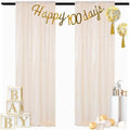 ShinyBeauty Ivory Sequin Backdrop 2 Pieces Photograph Backdrops 7FTx7FT Beige Backdrop Curtains Panels Sparkly Background Glitter Curtain for Wedding,Party,Baby Shower Backgrounds by ShinyBeauty