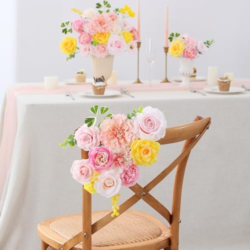 Floweroyal Artificial Flowers Fake Rose Flowers Dahlia with Stems for DIY Wedding Bridal Bouquets, Baby Shower, Floral Arrangement, Table Centerpieces, Home Decorations - Image 6