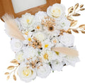 Floweroyal Artificial Flowers Combo Pure White Flowers Mix Silk Flowers Fake Roses with Stems for DIY Wedding Bridal Bouquets, Baby Shower, Floral Arrangement, Table Centerpieces, Home Decorations. by FloweroyalCrafts