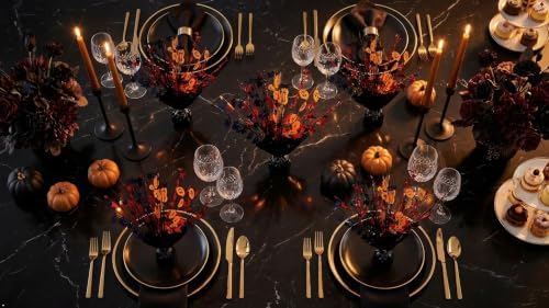 4 Pack Black Orange Halloween Star Spray Centerpiece Table Decor - Image 4