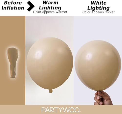 PartyWoo Cream Balloons 140pcs Beige Ivory Nude Neutral Boho Color - Image 3