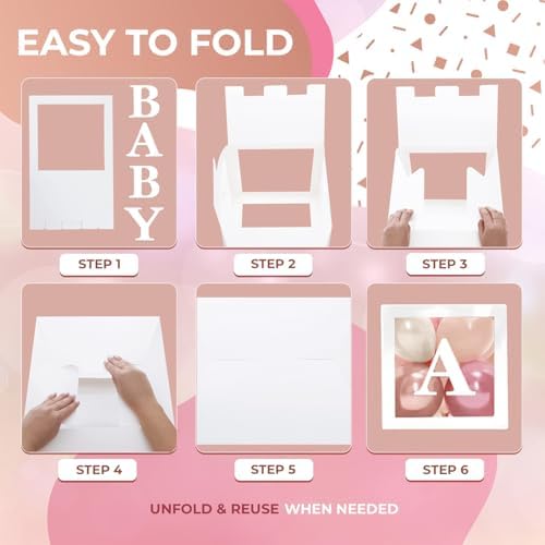 44-Pc Baby Shower Boxes & Balloons, Gender Reveal - Dusty Pink, Sand & Nude - Image 3