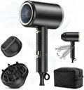 Hair Dryer, 150000RPM Ionic Blow Dryer with Diffuser, Black by Unknown