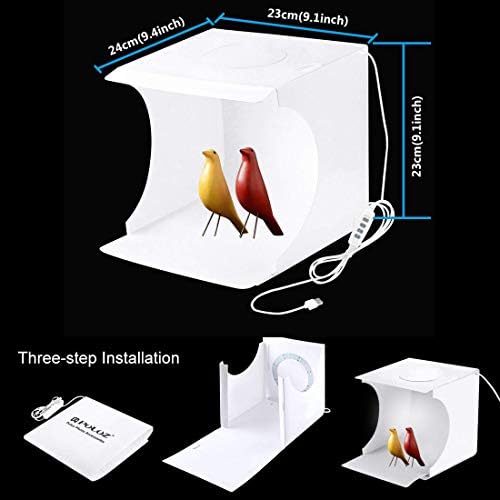 PULUZ Light Box Mini Photo Studio, 72 Pcs LED Lights with Adjustable White/Warm/Soft Lighting, 6-Color Backdrops, Portable Photography Lightbox for Small Product Display - Image 2