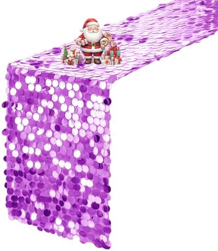 VHH Sequin Table Runner 12 x 108 inches Lavender Table Runner, Glitter Runner for Party Wedding Birthday, Party Spring Easter Rustic, Birthday Supplies Decorations (1 Pack). by VHH