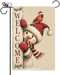Christmas Snowman Welcome Cardinal Garden Flag Double-Sided Lawn Decor by Unknown