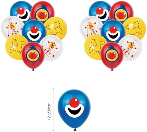 Circus Theme Birthday Party Decorations, Cartoon Carnival Animal Party Supplies with Happy Birthday Banner, Backdrop, Balloons, Cake & Cupcake Toppers for Carnival Themed Kids Birthday Party Decor - Image 6