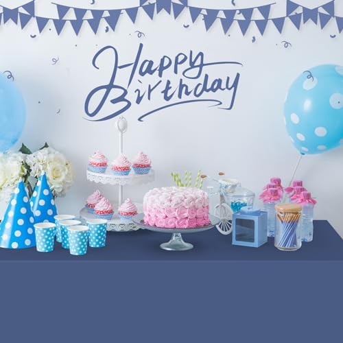 16 Pack Navy Blue Plastic Tablecloth for Rectangle Tables, Premium Decorative Navy Blue Disposable Table Cloths for Parties, Rectangle Party Table Cover for Birthday Wedding Banquet Event, 54x108 Inch - Image 6