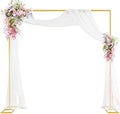 Heavy Duty Backdrop Stand, 8ft x 8ft, Adjustable Pipe and Drape Kit, Gold by Putros