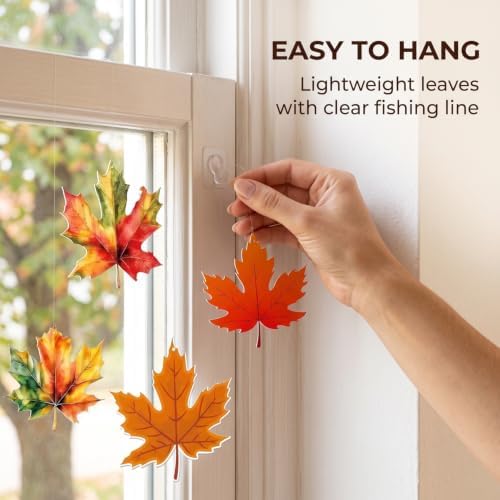 16Pcs Thanksgiving Hanging Swirl Set Party Decorations Autumn Theme Pumpkin Maple Leaf Turkey Orange Brown Red Party Supplies Sign - Image 4