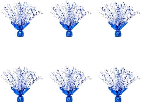 6 Pack Blue Silver Star Spray Centerpiece, Graduation Party by Unknown