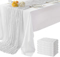 6 Pack White Cheesecloth Table Runner 35"×120" Gauze Fabric Table Runner by WeavingComfortHome