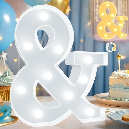 Pooqla LED Marquee Letter Lights, Warm White and Cool White Decorative Lighted Letters, Light Up Alphabet Letters for Boys Girls, Party, Wedding, Bar, Night Light, Birthday Decoration, Symbol & by Pooqla