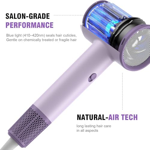 Hair Dryer Fast Dry Professional Ionic Hairdryer, Super Compact & Lightweight with Even Heat Anti-Static, Frizz-Control, Quick Drying, Energy Saving, Hairdryers for Women & Man - Image 6