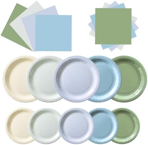 60Pcs Blue Plates and Napkins Party Supplies,Serve 20 Guests by Unknown