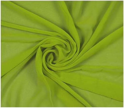 100 Yard Chiffon Fabrics, 44" Wide, Lightweight, Sheer – Apple Green - Image 3