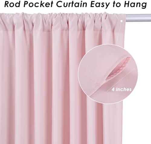 Dusty Rose Backdrop Curtains 30ftx8ft Wedding Polyester Photo Drapes - Image 4