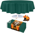 Grandipity Plastic Table Cloth Disposable 12 Pack 84" Round Dark Green by Grandipity