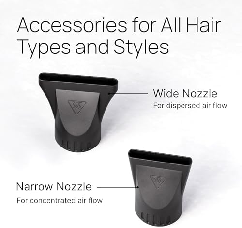 TREZORO Professional Hair Dryer with 2 Concentrator Nozzles, 2000W, Black - Image 5
