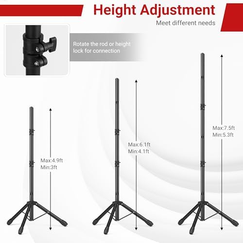 Backdrop Stand, Adjustable 10x7.5 FT Background Stand Backdrop for Parties, Photo Video Studio, Portable Photography Backdrop Stand with Carrying Bag, 6 Backdrop Clamps, and 2 Stand Bags - Image 3