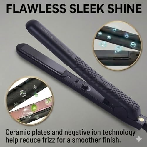HerStyler Ceramic Flat Iron & Curling Wand Set - 3 Interchangeable Barrels - Image 4