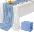 6 Pack Blue Cheesecloth Table Runner 35"×120" Gauze Fabric Table Runner by WeavingComfortHome